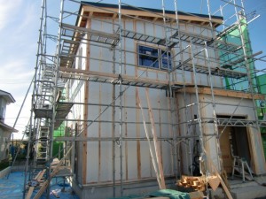 防風透湿シート（遮熱）と外壁下地の完了