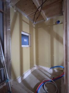 浴室部分の断熱気密処理完了